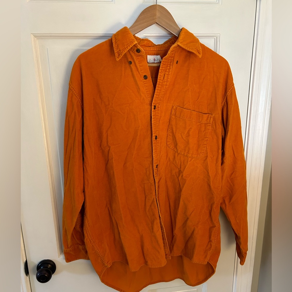 JCrew Men’s Medium corduroy shirt - orange
